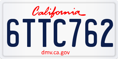 CA license plate 6TTC762