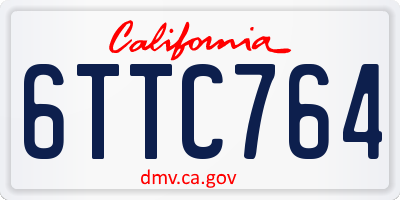 CA license plate 6TTC764