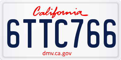 CA license plate 6TTC766