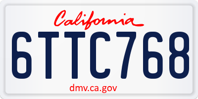 CA license plate 6TTC768