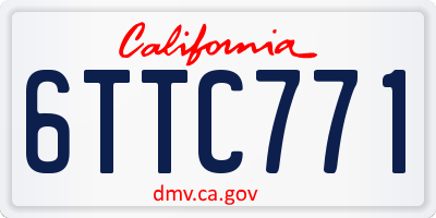 CA license plate 6TTC771