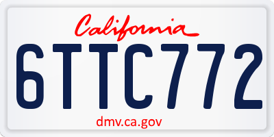 CA license plate 6TTC772