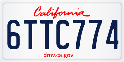 CA license plate 6TTC774