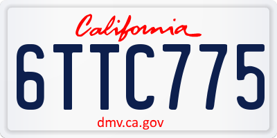 CA license plate 6TTC775