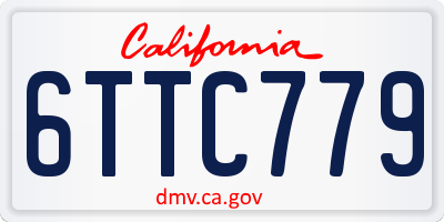 CA license plate 6TTC779