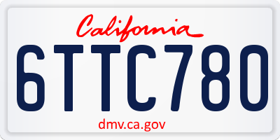 CA license plate 6TTC780