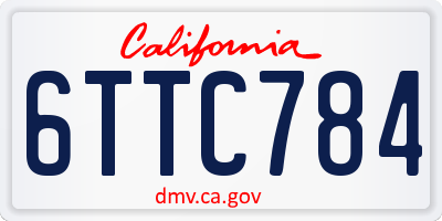 CA license plate 6TTC784