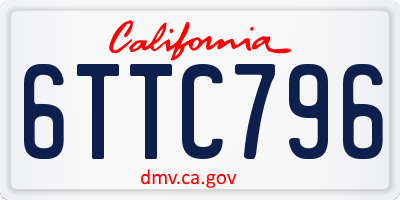 CA license plate 6TTC796