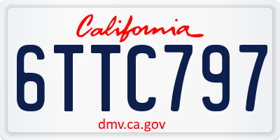 CA license plate 6TTC797