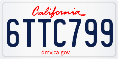 CA license plate 6TTC799