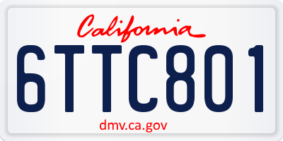 CA license plate 6TTC801