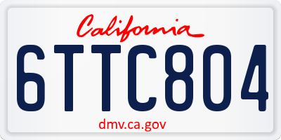 CA license plate 6TTC804