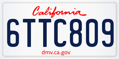 CA license plate 6TTC809