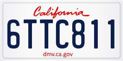 CA license plate 6TTC811