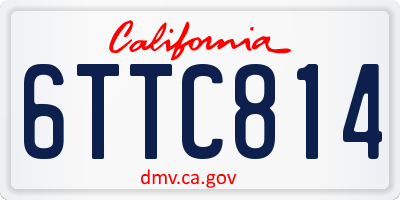 CA license plate 6TTC814
