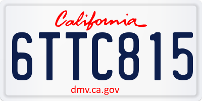 CA license plate 6TTC815