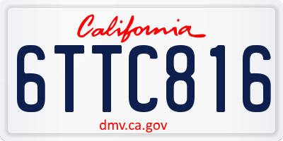 CA license plate 6TTC816