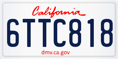 CA license plate 6TTC818