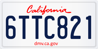 CA license plate 6TTC821
