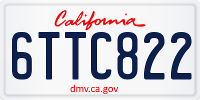 CA license plate 6TTC822