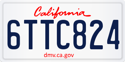 CA license plate 6TTC824