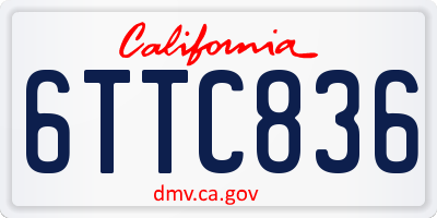 CA license plate 6TTC836