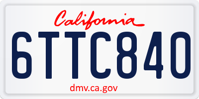 CA license plate 6TTC840