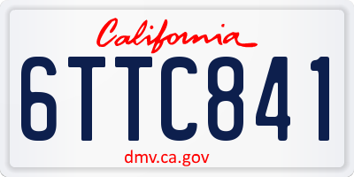 CA license plate 6TTC841