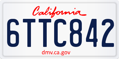 CA license plate 6TTC842