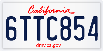 CA license plate 6TTC854