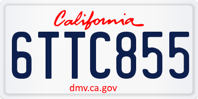 CA license plate 6TTC855