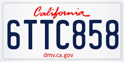CA license plate 6TTC858