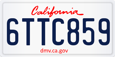 CA license plate 6TTC859