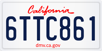 CA license plate 6TTC861