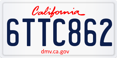 CA license plate 6TTC862