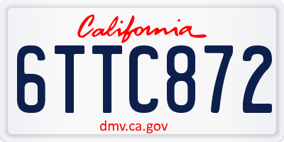 CA license plate 6TTC872