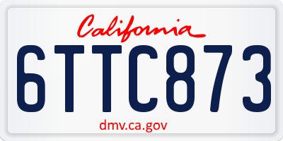 CA license plate 6TTC873