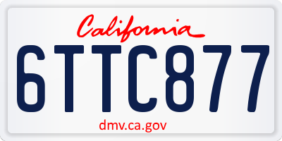 CA license plate 6TTC877