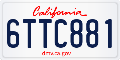 CA license plate 6TTC881