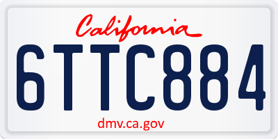 CA license plate 6TTC884