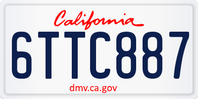 CA license plate 6TTC887