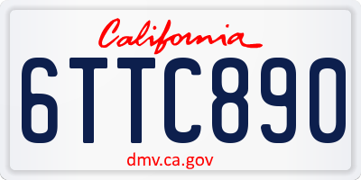 CA license plate 6TTC890