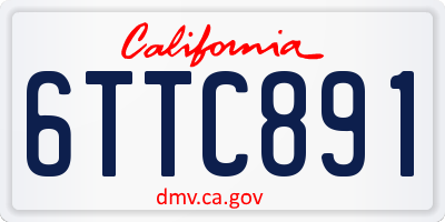 CA license plate 6TTC891