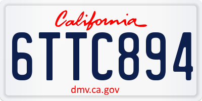 CA license plate 6TTC894