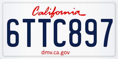 CA license plate 6TTC897