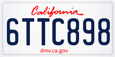 CA license plate 6TTC898