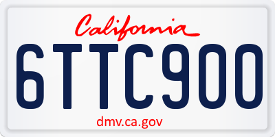 CA license plate 6TTC900