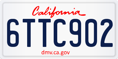 CA license plate 6TTC902