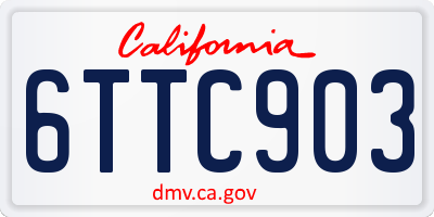 CA license plate 6TTC903