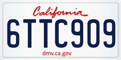 CA license plate 6TTC909